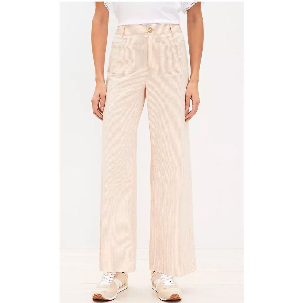 LOFT Wide Leg Corduroy Pants in Light Beige